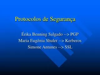 protocolos de seguran a