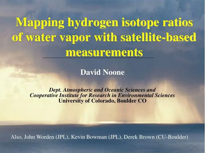 mapping hydrogen isotope ratios of water vapor with satellite based measurements