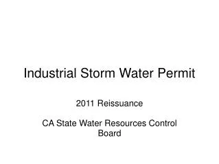 Industrial Storm Water Permit