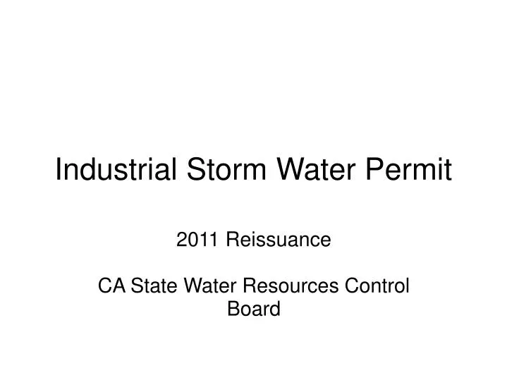 industrial storm water permit