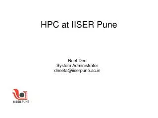 HPC at IISER Pune
