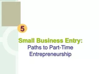 Small Business Entry: Paths to Part-Time Entrepreneurship