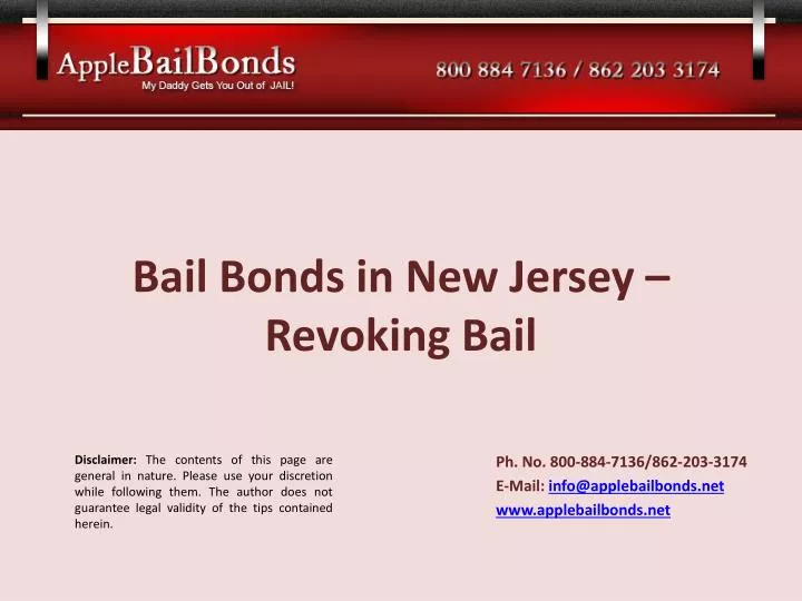 bail bonds in new jersey revoking bail