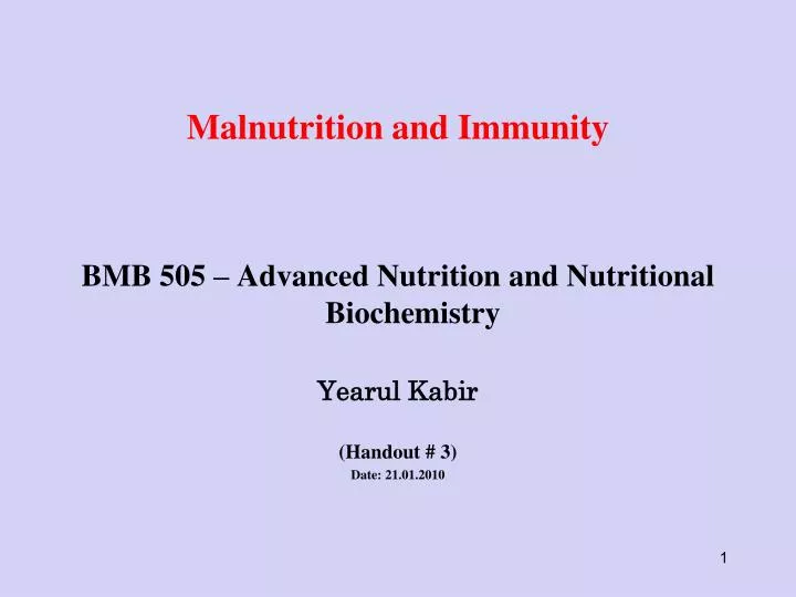malnutrition and immunity