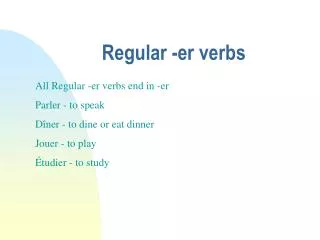 Regular -er verbs
