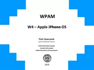 wpam w4 apple iphone os