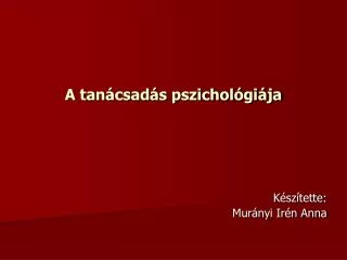 a tan csad s pszichol gi ja