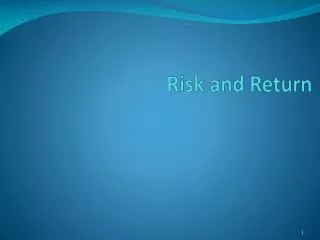 Risk and Return