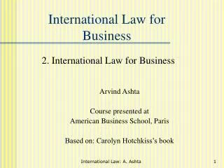 International Law for Business