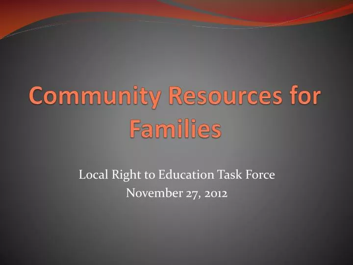 community resources for families