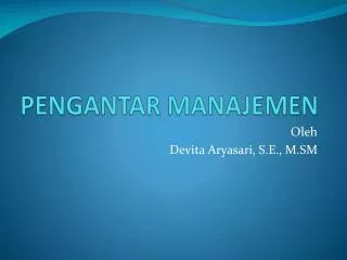 pengantar manajemen