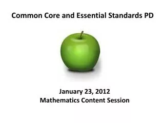 Common Core and Essential Standards PD