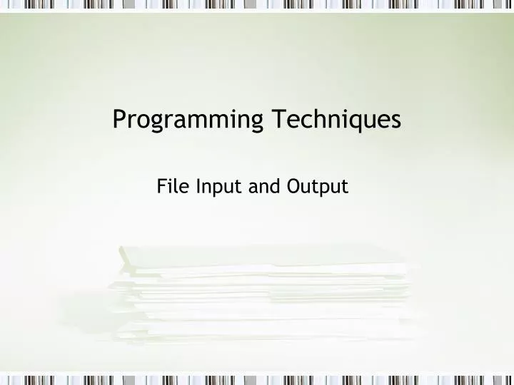programming techniques