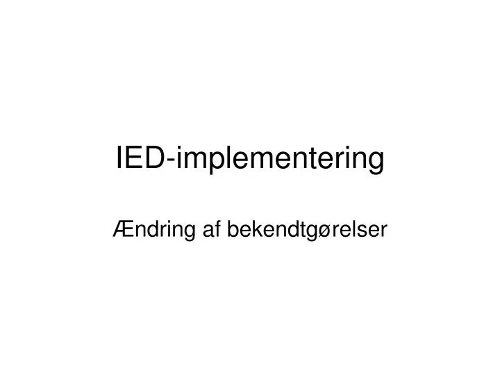 ied implementering