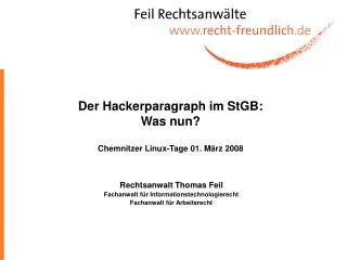 der hackerparagraph im stgb was nun chemnitzer linux tage 01 m rz 2008