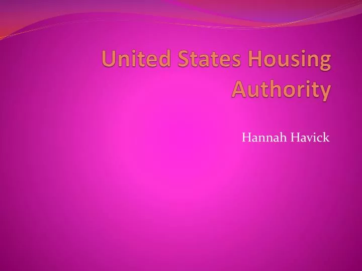 united states housing authority