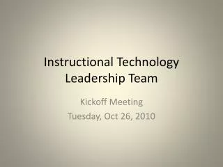 Instructional Technology Leadership Team