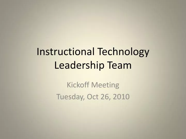 instructional technology leadership team
