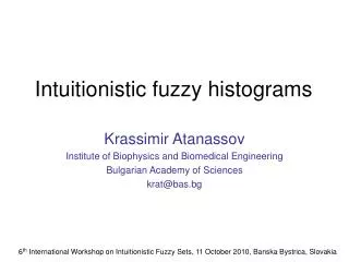 Intuitionistic fuzzy histograms