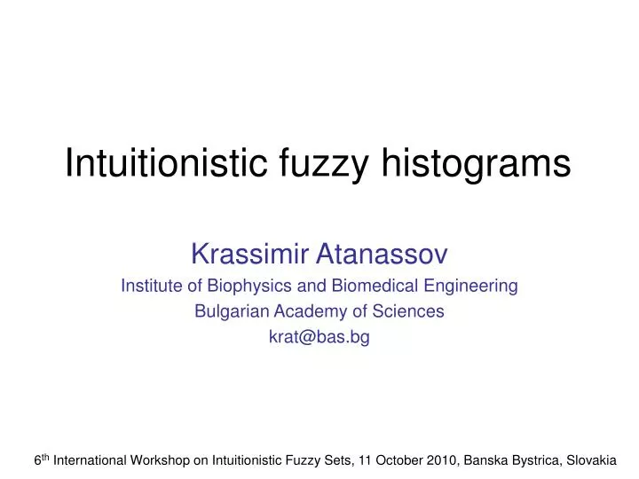 intuitionistic fuzzy histograms