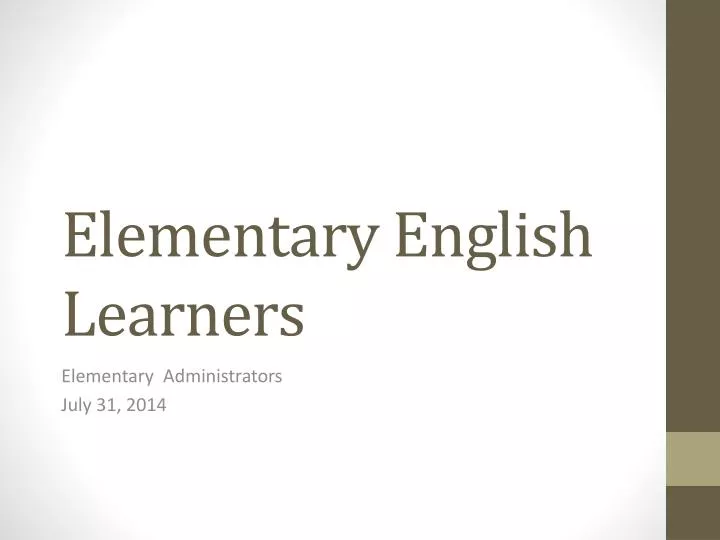 elementary english learners
