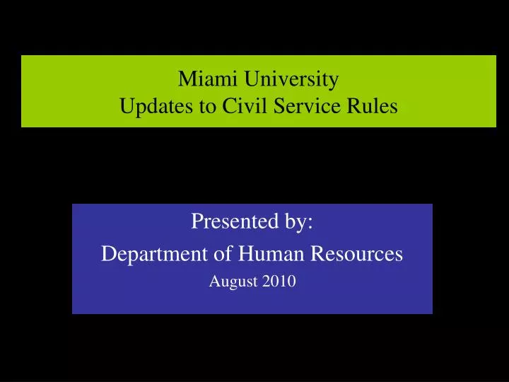 miami university updates to civil service rules
