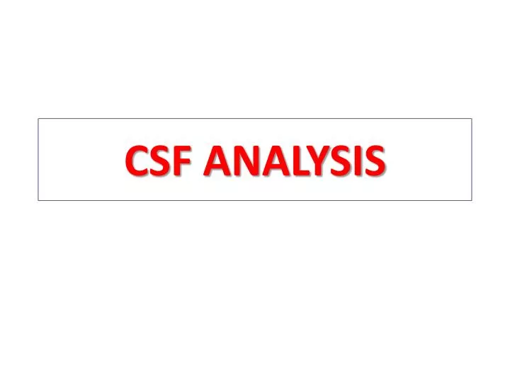 csf analysis