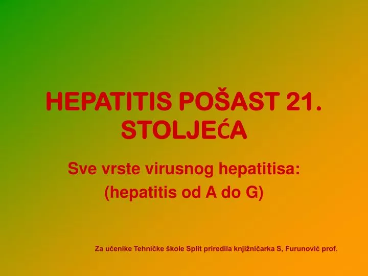 hepatitis po ast 21 stolje a