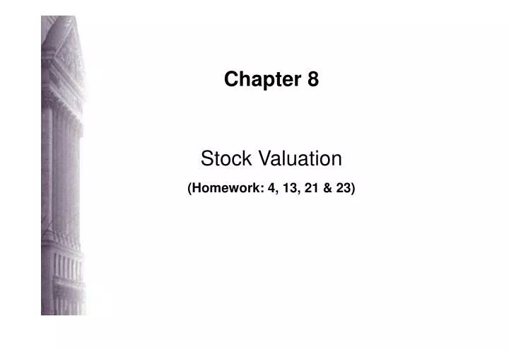 chapter 8 stock valuation homework 4 13 21 23