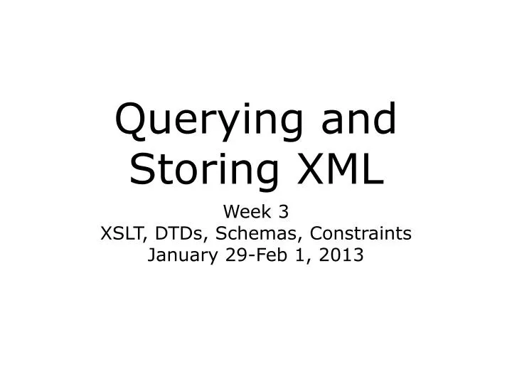 querying and storing xml