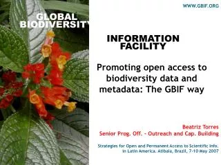 GLOBAL BIODIVERSITY