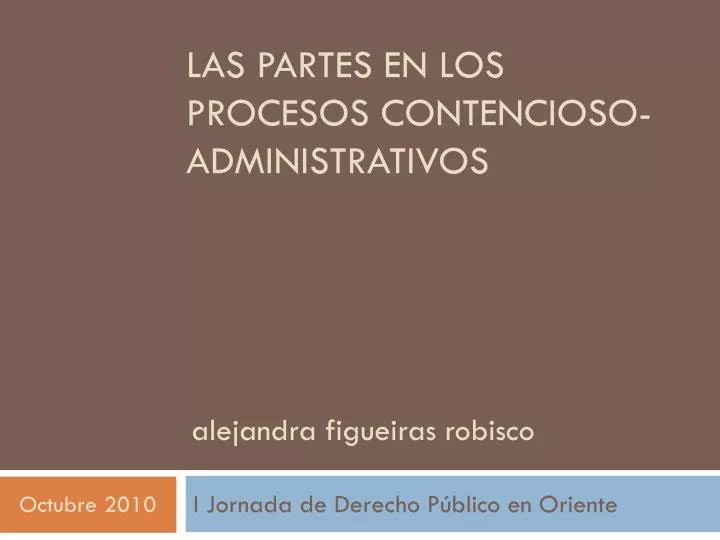 las partes en los procesos contencioso administrativos