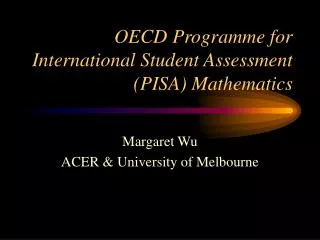 OECD Programme for International Student Assessment (PISA) Mathematics