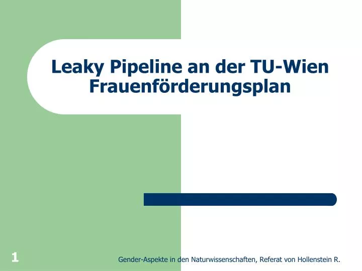 leaky pipeline an der tu wien frauenf rderungsplan