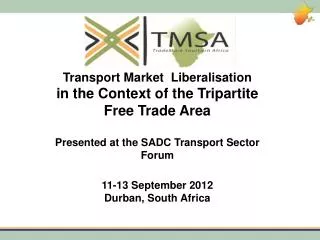 Transport Market Liberalisation in the Context of the Tripartite Free Trade Area