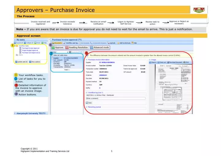approvers purchase invoice