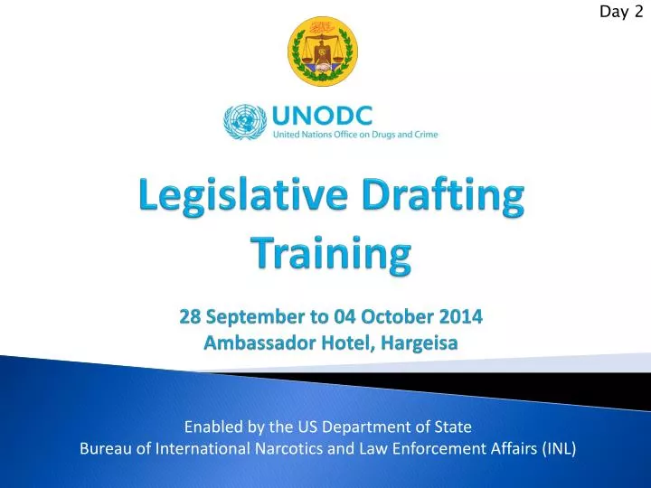 legislative drafting training 28 september to 04 october 2014 ambassador hotel hargeisa