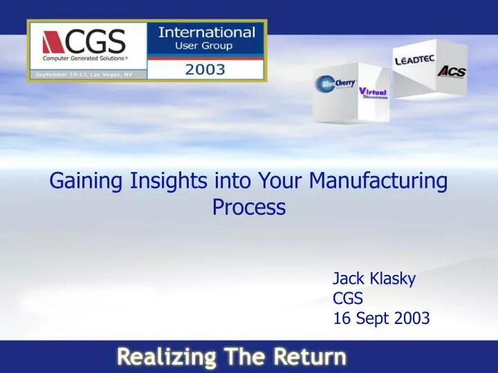 gaining insights into your manufacturing process