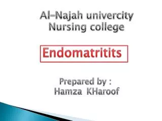 Al- Najah univercity Nursing college