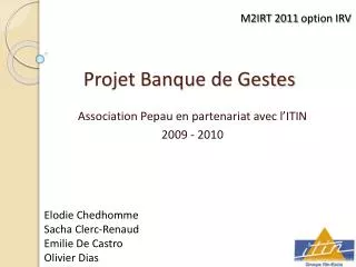 projet banque de gestes
