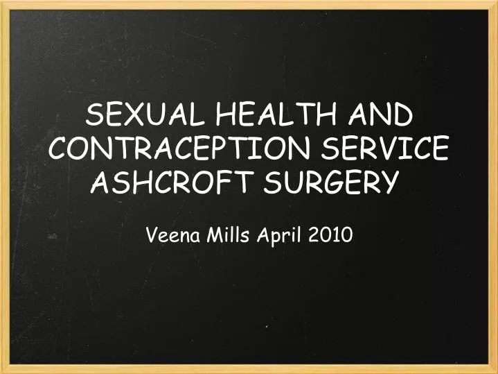 sexual health and contraception service ashcroft surgery