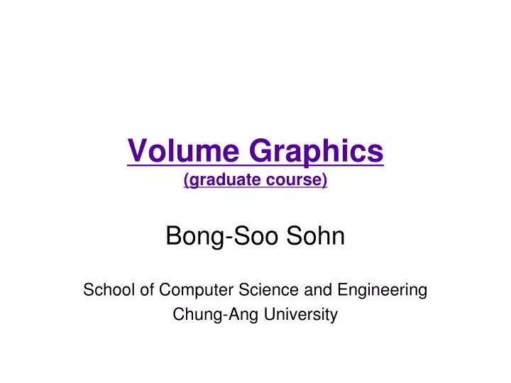 volume graphics graduate course