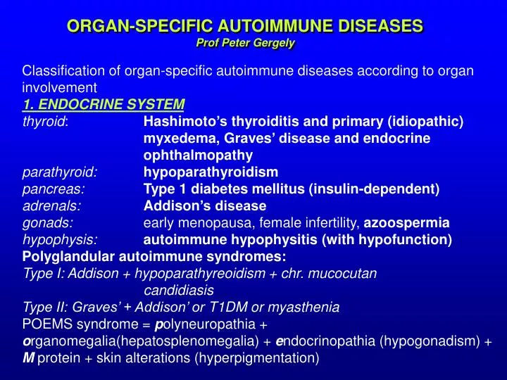 organ specific autoimmune diseases