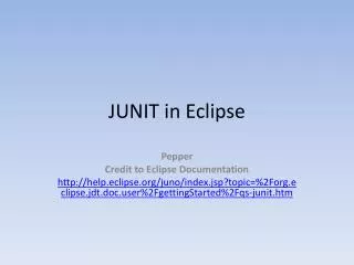 JUNIT in Eclipse