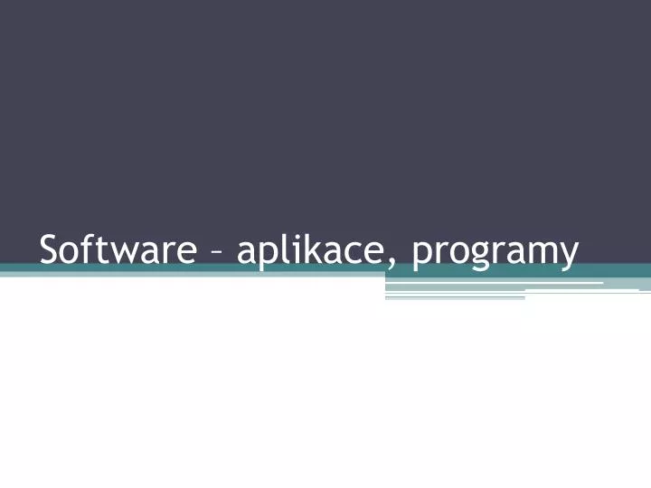 software aplikace programy