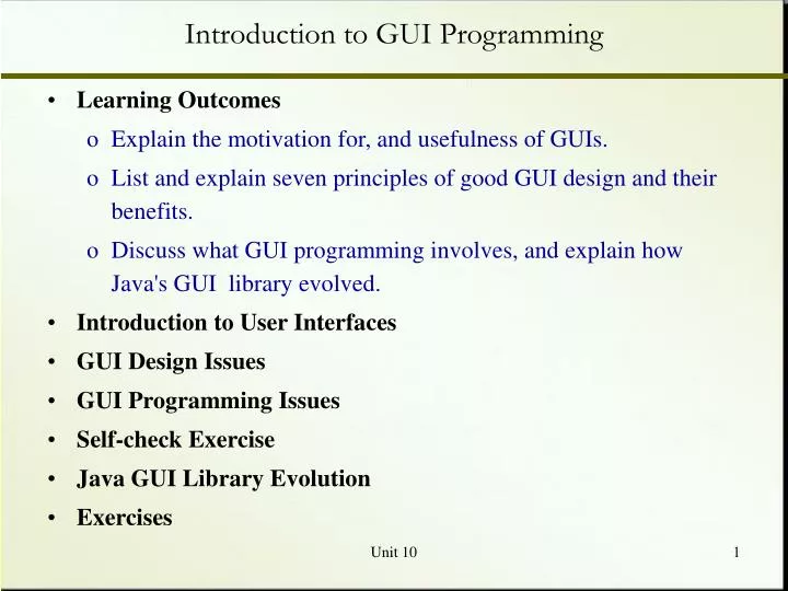 introduction to gui programming