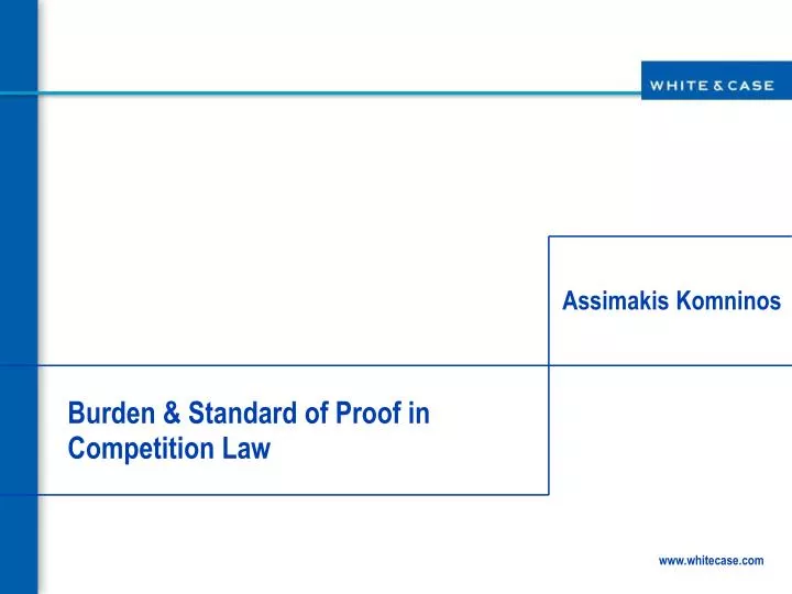 burden standard of proof in competition law