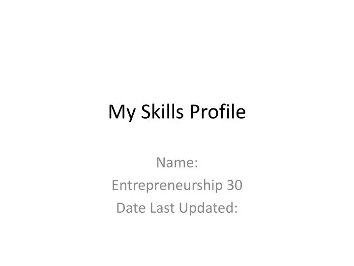 my skills profile