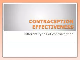 CONTRACEPTION EFFECTIVENESS