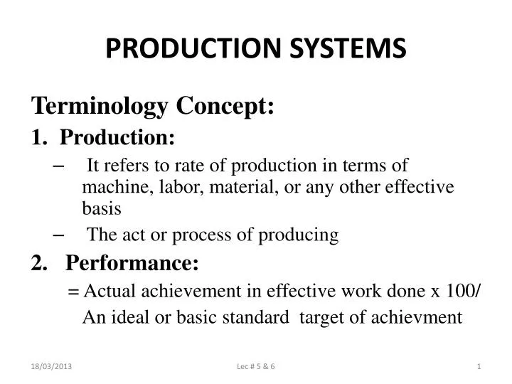 production systems
